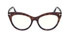 Tom Ford FT6091-B 052 53mm Cat Eye Blue Block Eyeglasses for Women in Havana