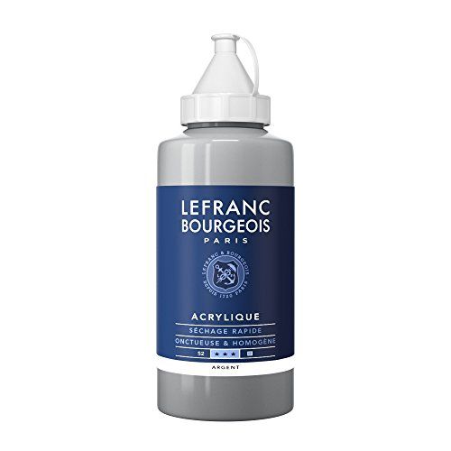 Lefranc & Bourgeois Lefranc Bourgeois 300448 fijne acrylverf, hoog gepigmenteerd, goede dekking, romige homogene textuur - 750ml fles Silver