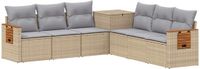 vidaXL Bankstel 2-zits Beige en Lichtgrijs Polyrattan en Staal