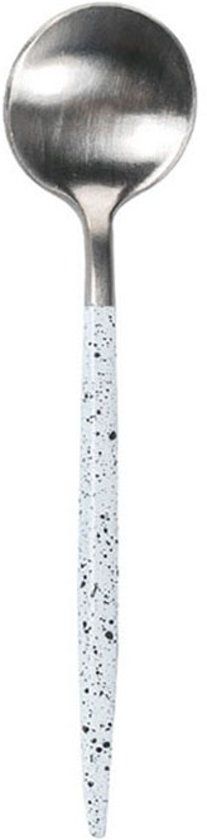 BAMA - Koffielepel Kyoto Silver White Marble - 12 Stuks