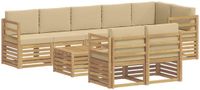 vidaXL - Bank loungeset - 5 zitplekken - Polyester - Wit en Beige