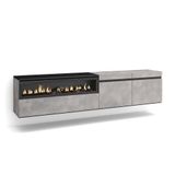 Skraut Home TV-Meubel, Lowboard, 200x45x35cm, Hangend, Moderne Stijl, Cement
