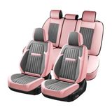 Coverado Autostoelhoezen volledige set, autostoelbeschermer, autostoelkussen, nappaleer stoelhoezen voor auto's, voor- en achterbankbeschermers, universele pasvorm voor de meeste auto's, voertuigen