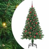 vidaXL Kunstkerstboom Groen 150 cm PVC en Staal en Kunststof