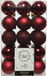Decoris kerstballen - 30 stuks - donkerrood - 6 cm diameter - kunststof