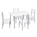 Table à manger avec 4 chaises – Ensemble pour 4 personnes – Table de cuisine rectangulaire avec cadre en acier – Meubles de salle à manger