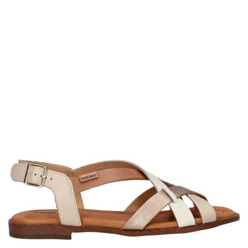 Pikolinos Algar leren sandalen ecru/brons