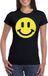 Bellatio Decorations Verkleed shirt dames - Smile / Emoticon - zwart - carnaval/foute party - feestkleding S