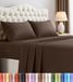 Utopia Bedding Kingsize lakenset - 4-delig beddengoed - geborsteld microvezel - krimp- en vervagingsbestendig - gemakkelijk te onderhouden (kingsize, bruin)