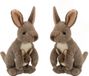 Wild Republic 2x stuks pluche kangoeroe knuffel met baby 20 cm