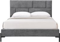 Vente-unique Bedframe stof grijs 160 x 200 cm NOULAVO