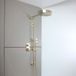 Hudson Reed Lune Doucheset: 2-Weg Thermostatische Douchekraan met Omstel, Douchekop en Handdouche met Glijstang - Satin Or