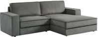 sweeek - Canapé d'angle droit en velours côtelé 3 places - Gris