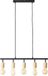 Brilliant Tiffany suspension de bar 5 lampes noir mat/métal naturel/plastique marron 5x A60, E27, 28 W
