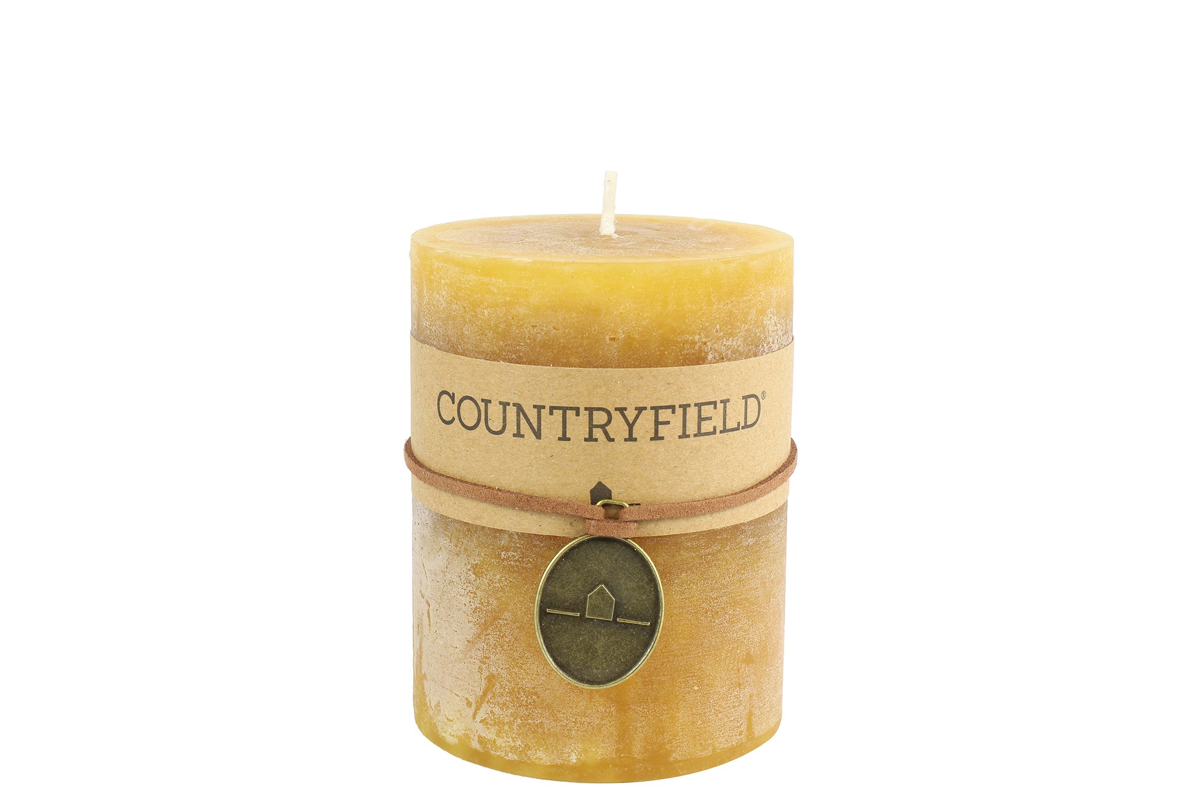 Countryfield Kaars effen rond Tonnie L amber - 8718317824333