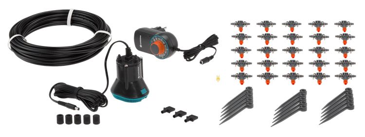 Gardena Set voor volautomatische bloembakbesproeiing - 25 druppelaars - 10m slang
