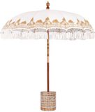 vidaXL Parasol Balinais avec pied crème Ø 210-220 cm