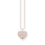 Thomas Sabo Kette Herz aus 925er Sterlingsilber 750er Roségold-Vergoldung, Länge: 40cm - 45cm, KE2127-416-14-L45V