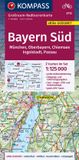 KOMPASS Grossraum-Radtourenkarten - Bavaria South /Upper Bavar/Chiemsee/Ingolstadt/Passau/Munich