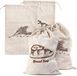 Unyqoos® Herbruikbare Leinen Brood- en Groentenzakken Met Kordel, Set Van Vier, 44 x 29 cm