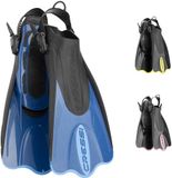 Cressi Palau Saf - Aanpasbare korte vinnen voor Unisex Volwassen Zwemmen en Snorkelen, XS/S (35/38), Blauw/Lichtblauw
