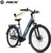 REX Commuter+ Elektrische Fiets voor Dames en Heren, 28 Inch Stadsfiets, 70 Nm Middenmotor, 250W, 36V 468 Wh Accu, Shimano 7 Versnellingen, Hydraulische Schijfremmen, MIK-Gepäckträger, Maximaal 120 km Bereik, Blauw