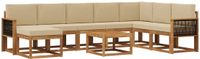 vidaXL - Hoek loungeset - 8 zitplekken - Natuurlijk en beige - Polyester