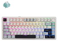 AULA F75 Sans fil Mécanique Clavier de jeu avec éclairage LED RVB - QWERTY (États-Unis) - 2,4 GHz/USB-C/Bluetooth pour Windows/Mac - Glacier Blue Ice Vein
