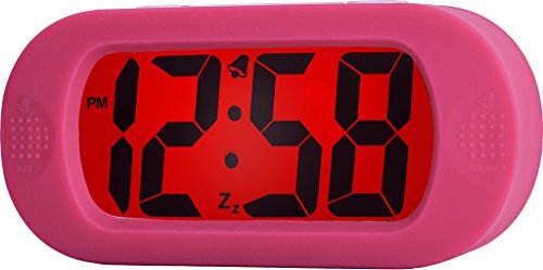 Acctim 13658 Vetro Jumbo LCD Digitale Wekker in Cranberry Roze