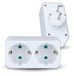 V-TAC Dubbele wandstekkeradapter, 2 stopcontacten, stekkerdoos met 16 A Shuko-stopcontacten voor thuis, kantoor, winkel, garage, 250 V, compact en praktisch, elektrisch, wit