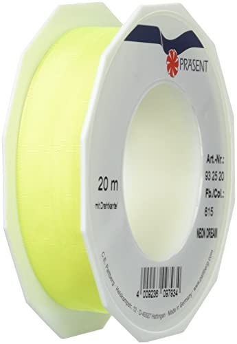 Präsent NEON DREAM - band met draad - neongeel - 25 mm x 20 m