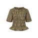 PIECES Yellow Checked Peplum Top
