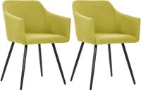 vidaXL Eetkamerstoelen 2 stuks stof groen