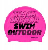 Sans marque Bonnet de bain en silicone - Rose