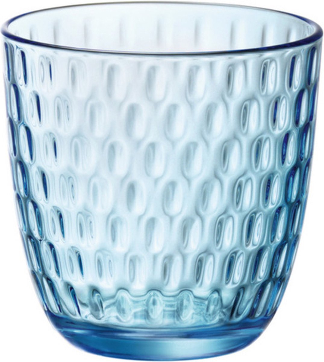 Bormioli Waterglas/drinkglas - blauw transparant met relief - 290 ml