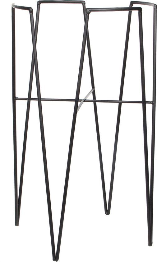 Mica Decorations Blom Plantenstandaard - L30 x B30 x H50 cm - Metaal - Zwart