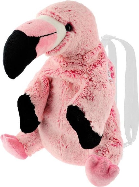 - Pluche flamingo vogel rugtas/rugzak knuffel 32 cm - Flamingo vogels knuffels - Speelgoed voor kinderen