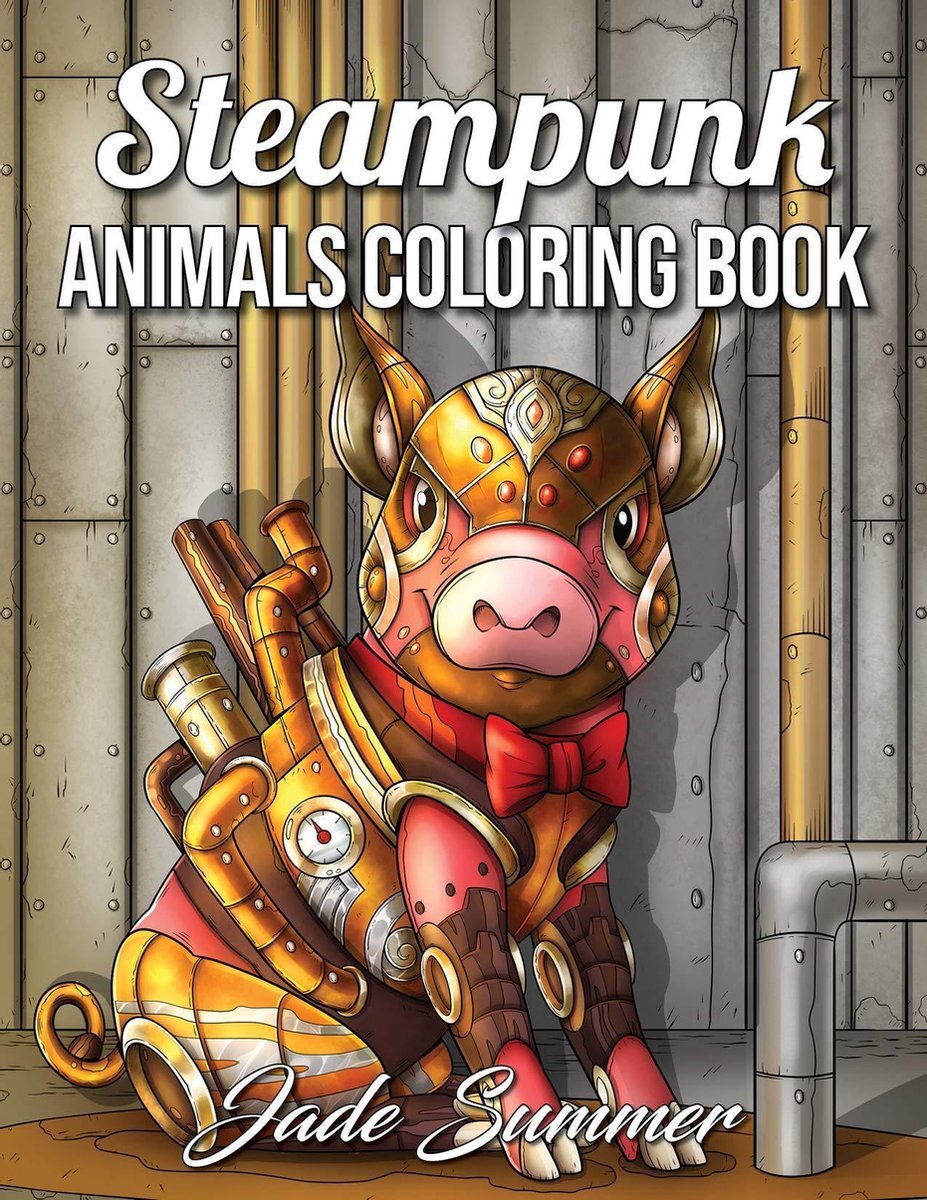 Jade Summer Steampunk Animals Coloring Book -