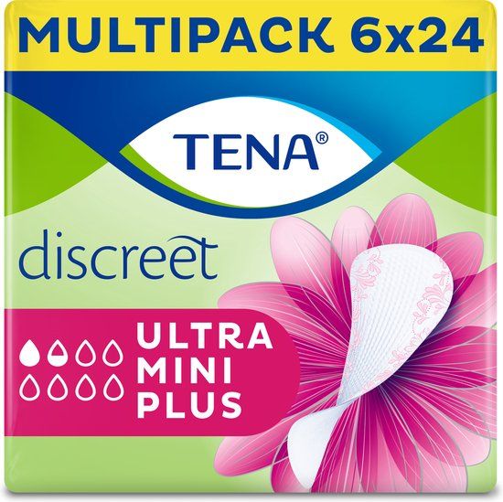 TENA Discreet Ultra Mini Plus - Inlegkruisjes voor urineverlies - 144 stuks