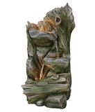Dehner Grano Solar Garden Fountain, Frost-Resistant, Outdoor Fountain with LED Lighting, Approx. 79.4 x 40.7 x 37.2 cm, Polyresin, Grey