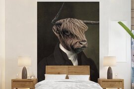 Nr1Wallpaper Behang - Fotobehang Oude Meesters - Schotse Hooglander - Dieren - Breedte 180 cm x hoogte 280 cm