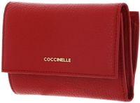 COCCINELLE Leren portemonnee Metallic Soft Wallet Grainy Leather Scarlet rood
