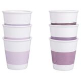 Villa d'Este Home Tivoli 1996 Daily Provence, set van 6 espressokopjes, 60 ml, van porselein, decoratieve strepen