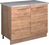 Vicco Wastafelkast Fame-Line, Goudkleurig Eiken/Goudkleurig Eiken, 100 cm, WB Marmer