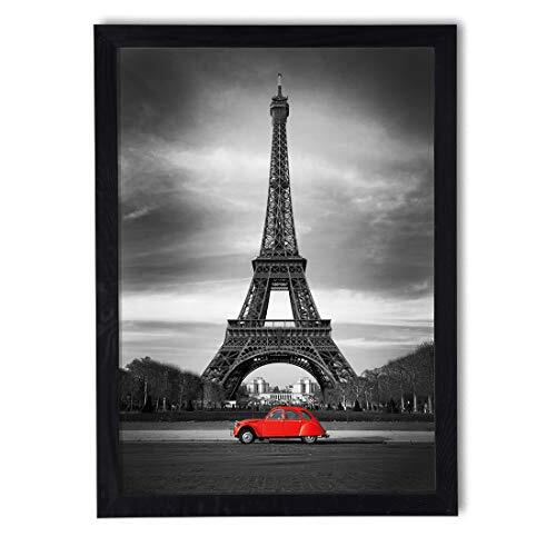 Postergaleria Afbeelding in lijst | poster | modern | artistiek wand | Verschillende thema's 50 x 70 cm (Eiffeltoren en auto)
