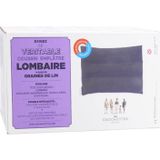 Les Chochottes coussin chauffant lombaire de lin, bouillotte chauffante en velours pour micro-ondes, compresse chaude/froide, soulage la douleur, lumbago, dos, épaules, règle, fabriqué en France, 38 x 28 cm