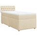 VidaXL Boxspringbed met matras, stof, crèmekleurig, 100x200 cm