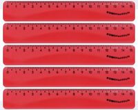 KUM Liniaal Flexi Style 15 cm, rood, set van 5