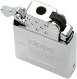 Zippo® Aansteker met gasinzetstuk, Gele Vlam 65815, winddicht, navulbaar, metalen met karakteristieke „klik“, zilverkleurig, geweldig cadeau-idee