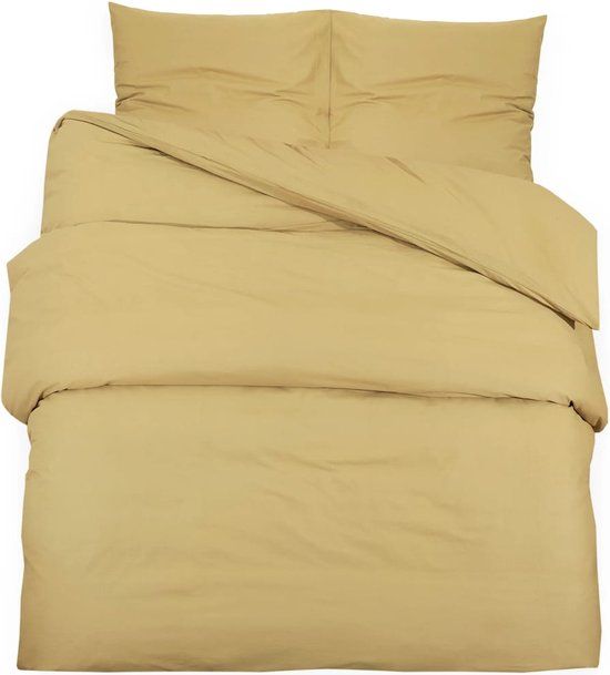 vidaXL Dekbedovertrekset Taupe Microvezel 135x200 cm